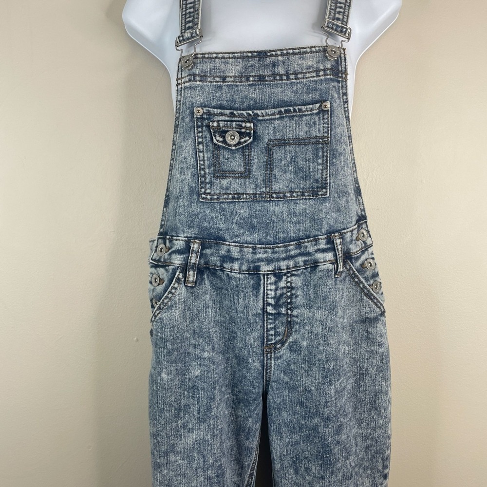 Vintage Y2K YMI Grunge Mineral Washed Denim Overalls Womens 5 XS Tapered Leg - Picture 14 of 16